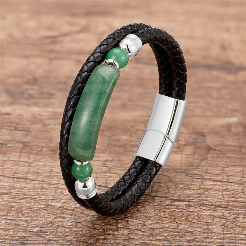 Bracelet en cuir œil de tigre doré avec boucle magnétique pour la chance et la protection