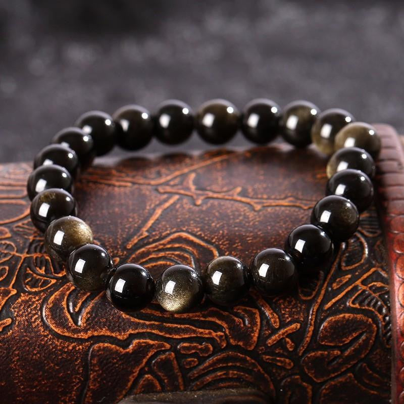 Bracelet en obsidienne dorée - Accessoire en pierre précieuse naturelle