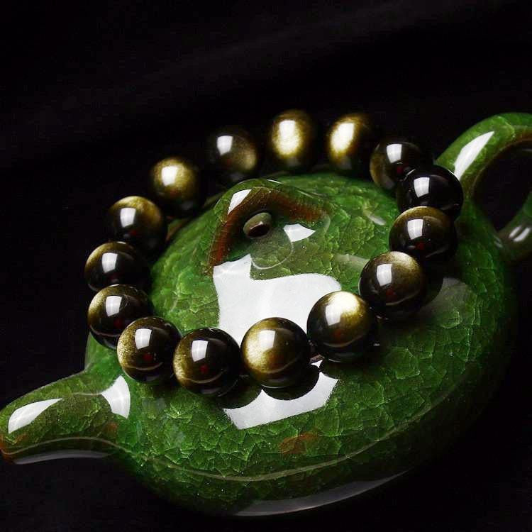 Bracelet en obsidienne dorée - Accessoire en pierre précieuse naturelle