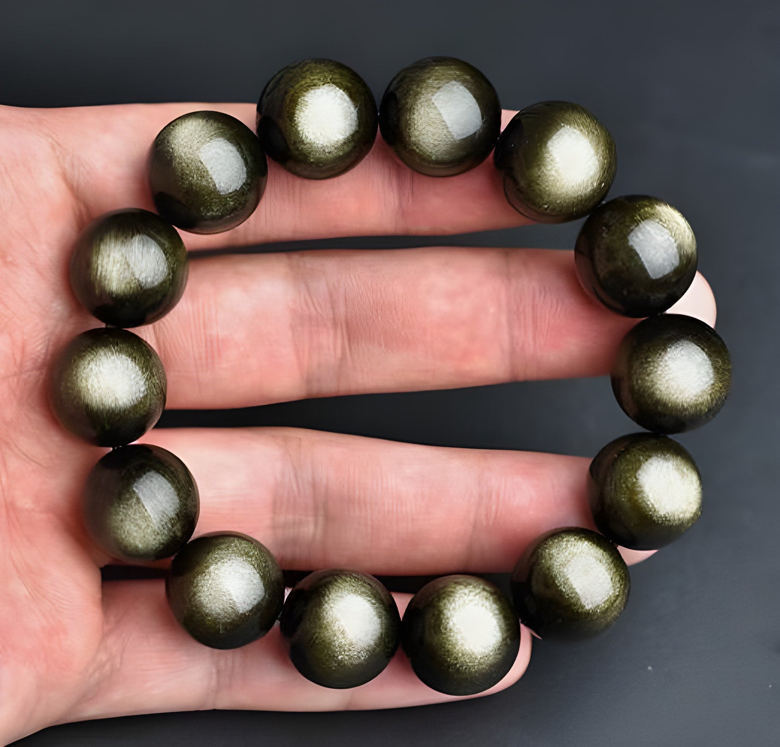 Bracelet en obsidienne dorée - Accessoire en pierre précieuse naturelle