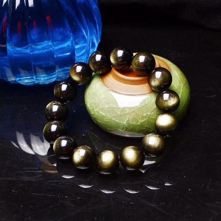 Bracelet en obsidienne dorée - Accessoire en pierre précieuse naturelle