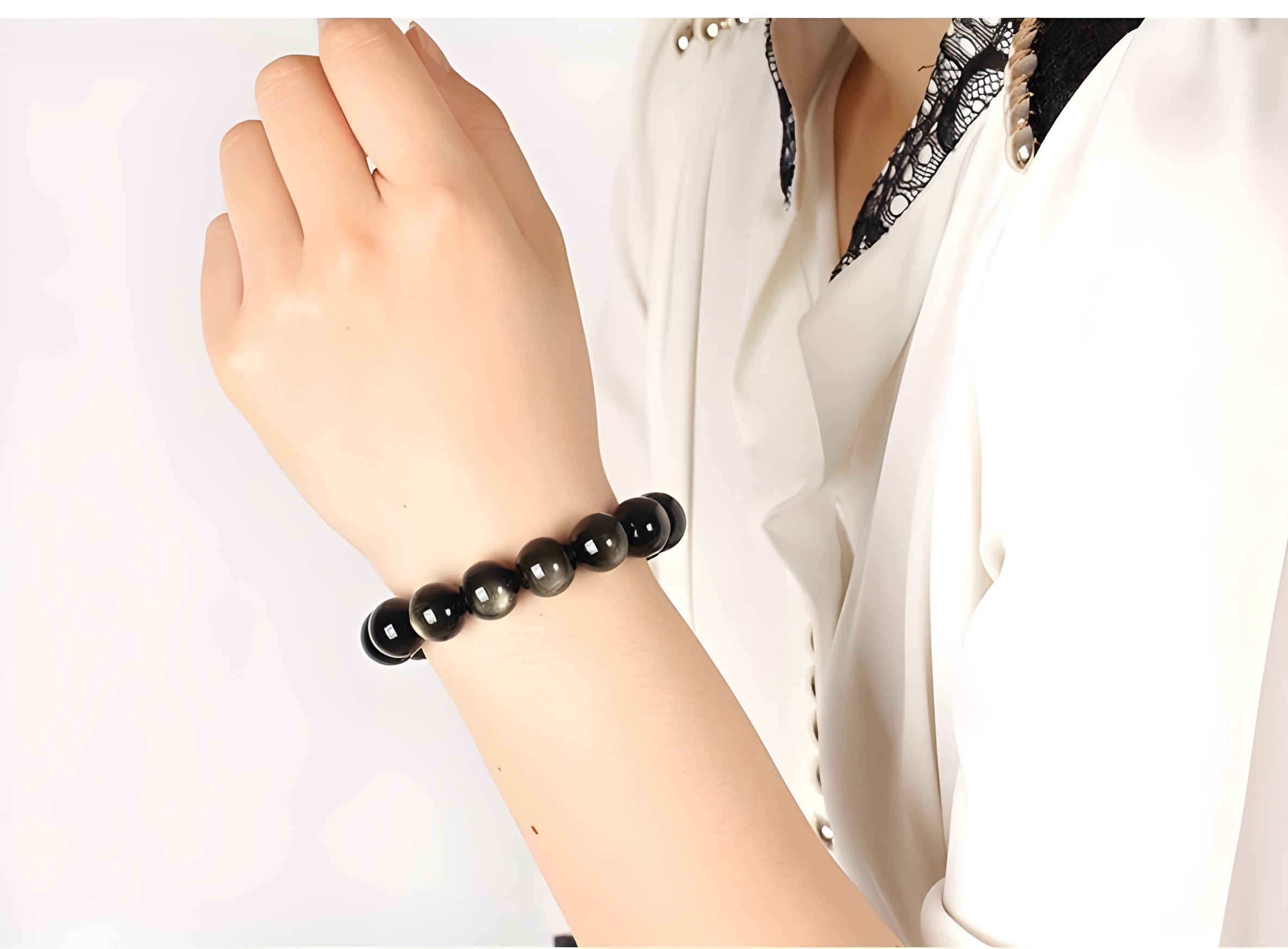 Bracelet en obsidienne dorée - Accessoire en pierre précieuse naturelle