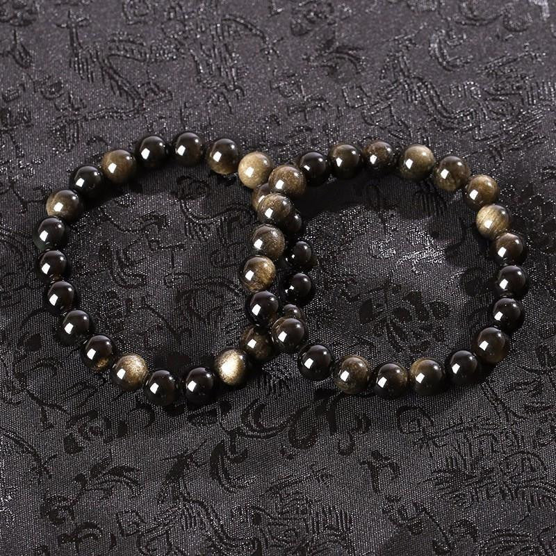 Bracelet en obsidienne dorée - Accessoire en pierre précieuse naturelle
