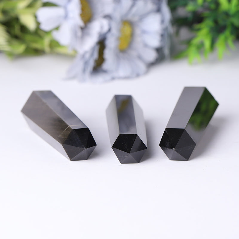 Golden Obsidian Point Crystal Tower 2.4-4.5 Inches Healing