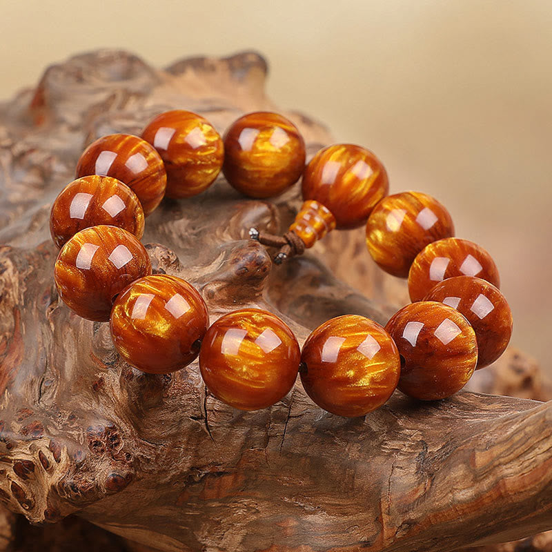 Bracelet Mala en saule doré pour le succès et la guérison