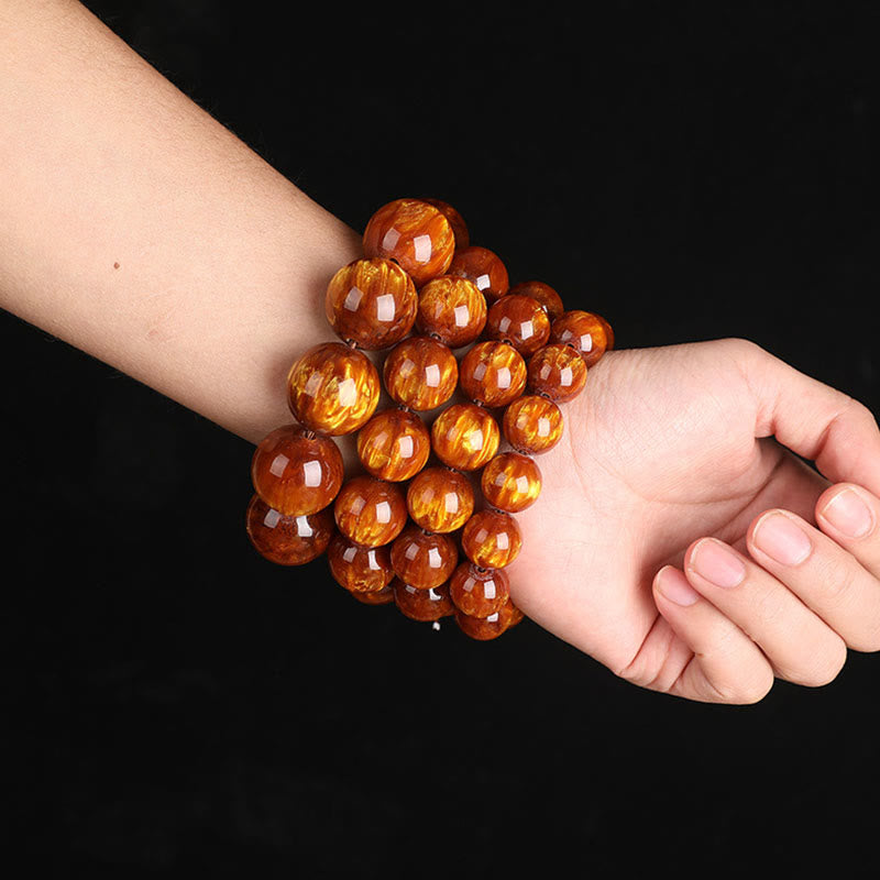 Bracelet Mala en saule doré pour le succès et la guérison