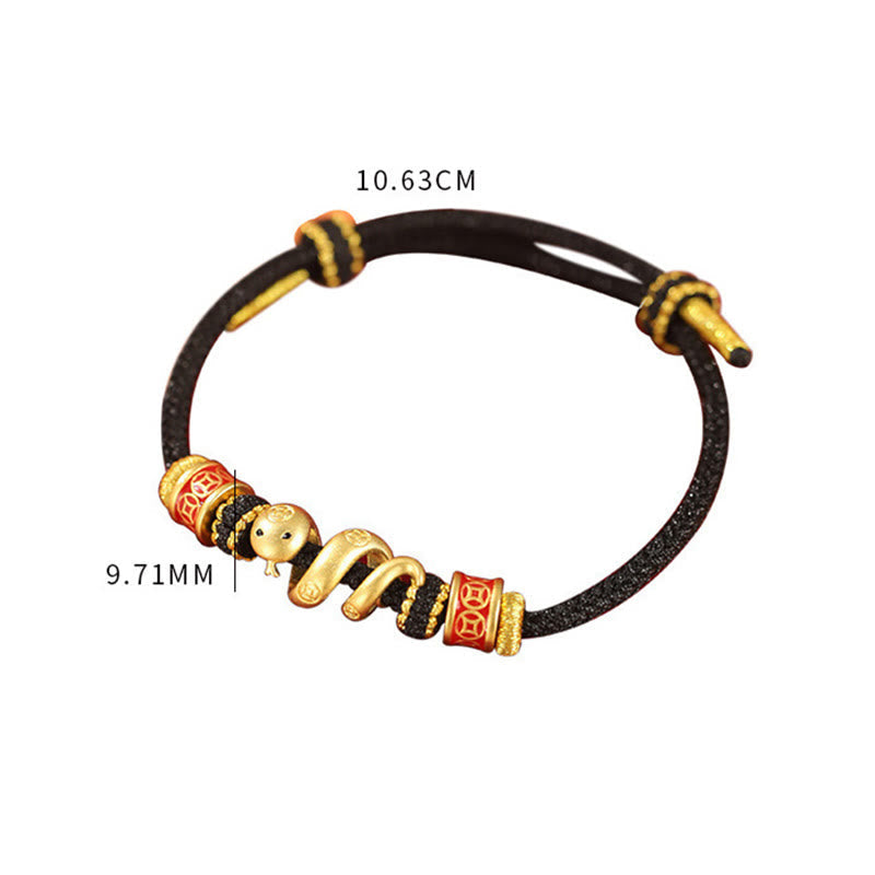 Bracelet de bijoux spirituels de prospérité serpent doré