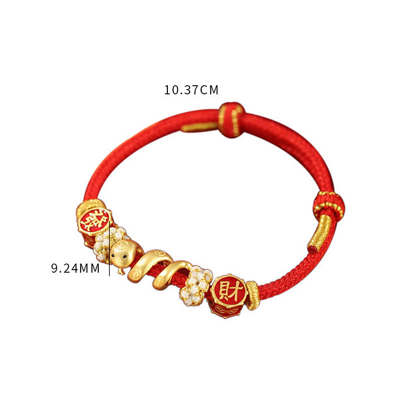 Bracelet de bijoux spirituels de prospérité serpent doré
