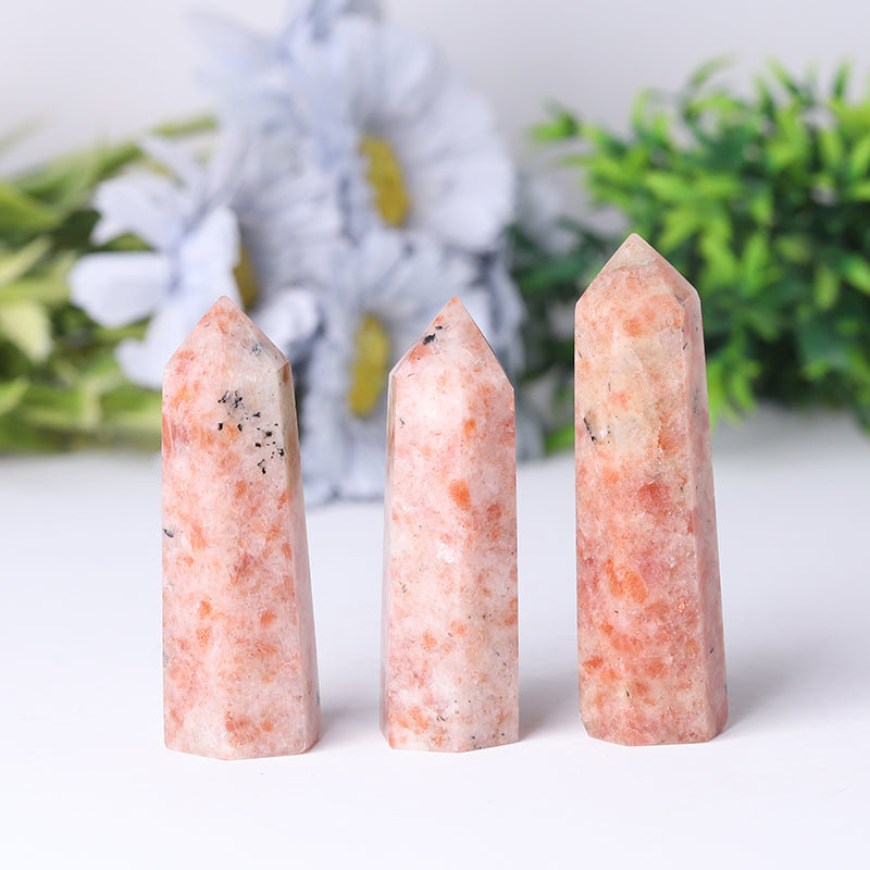 Golden Strawberry Point Crystal Tower 2.4-4.5in Healing Decoration