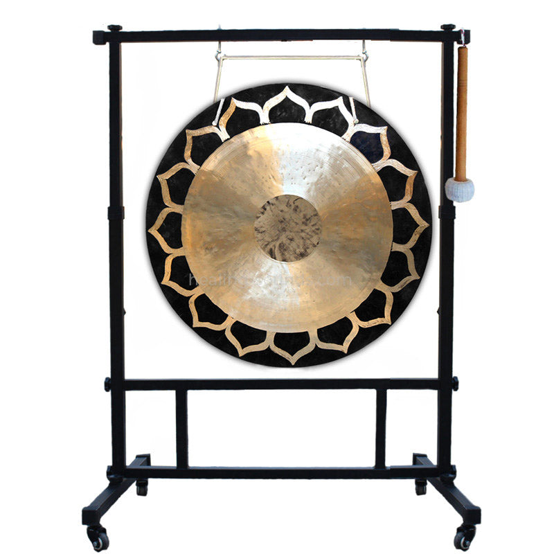 Support de gong avec roulettes pour présentation d'instruments