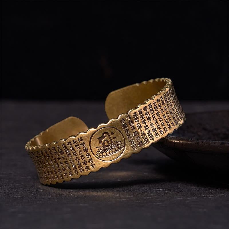 Bracelet en cuivre avec mantra de la grande compassion, bracelet réglable au poignet