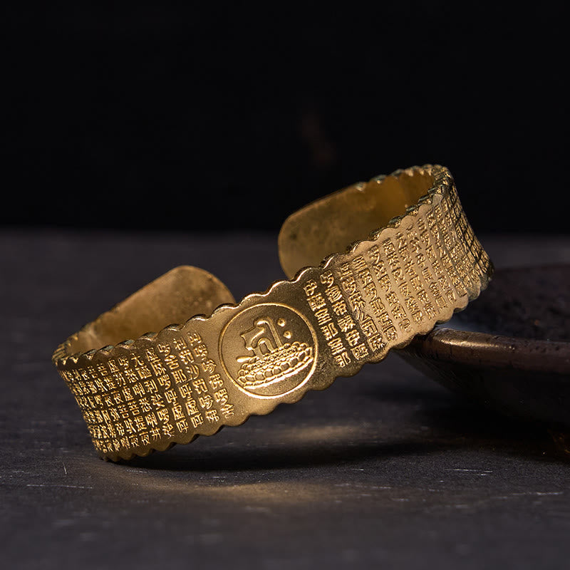 Bracelet en cuivre avec mantra de la grande compassion, bracelet réglable au poignet