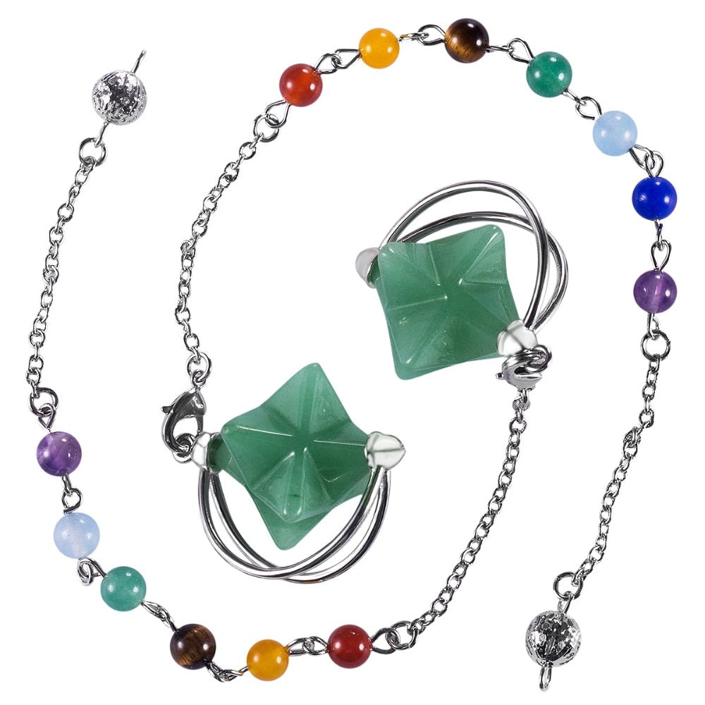 Pendule de guérison des chakras en aventurine verte