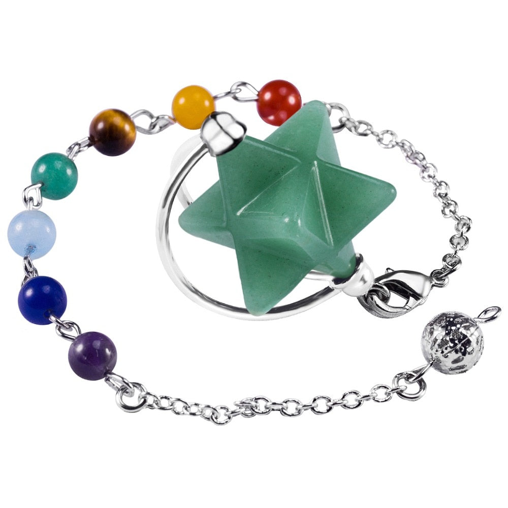 Pendule de guérison des chakras en aventurine verte