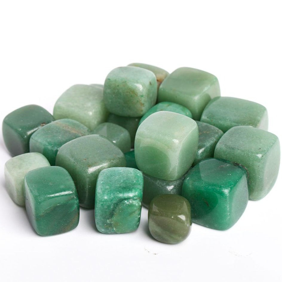 Cube de cristal d'aventurine verte 2 cm, pierre précieuse polie