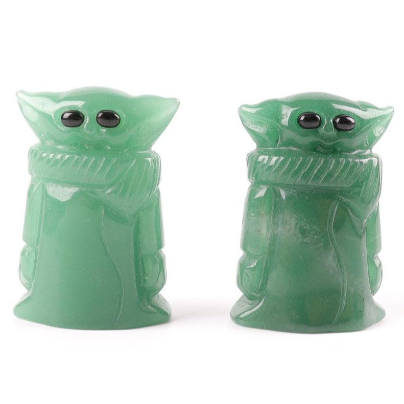 Figurine sculptée en cristal d'aventurine verte de 5 cm