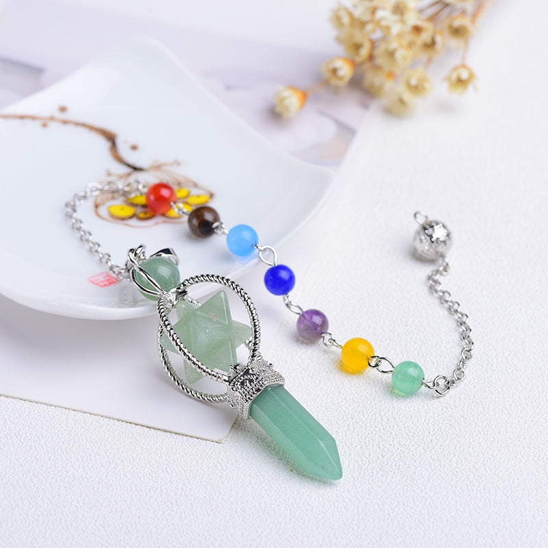 Pendule en cristal d'aventurine verte pour l'harmonie