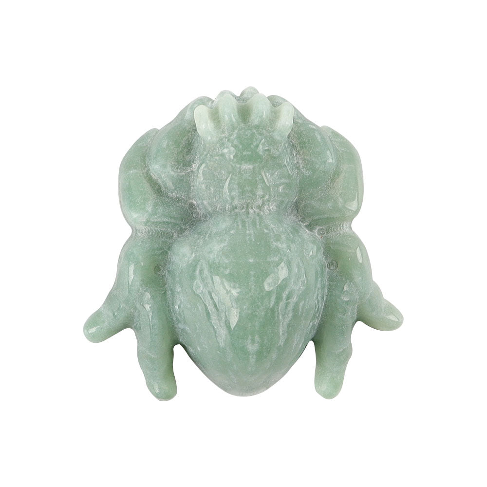 Sculpture d'araignée en cristal d'aventurine verte de 2,33 pouces