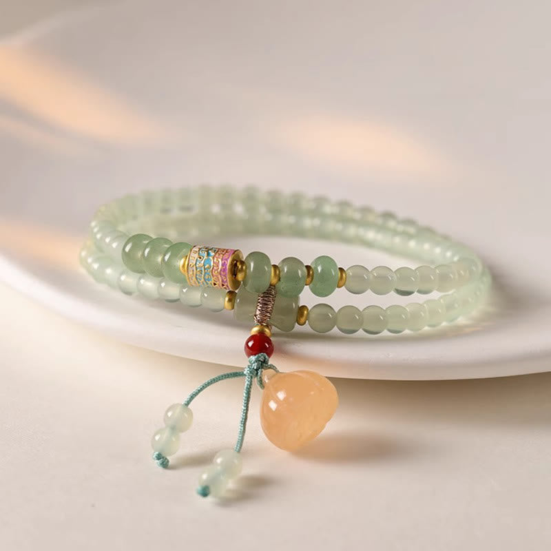 Bracelet porte-bonheur en bambou et aventurine verte pour l'équilibre et l'harmonie