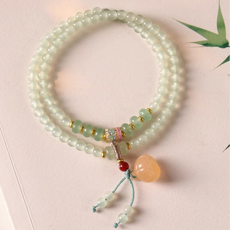 Bracelet porte-bonheur en bambou et aventurine verte pour l'équilibre et l'harmonie