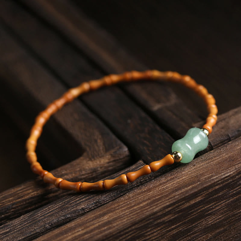 Bracelet porte-bonheur en aventurine verte et noyau d'olive, poignet de 14 à 16 cm