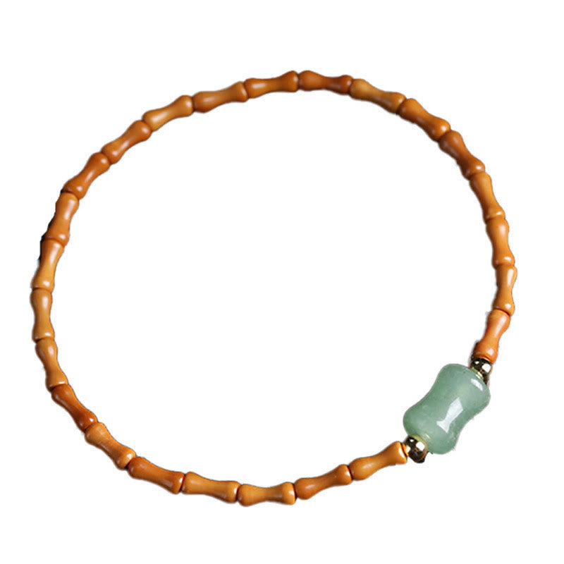 Bracelet porte-bonheur en aventurine verte et noyau d'olive, poignet de 14 à 16 cm