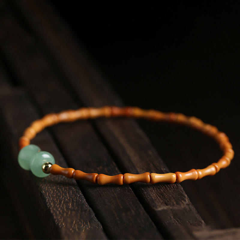 Bracelet porte-bonheur en aventurine verte et noyau d'olive, poignet de 14 à 16 cm