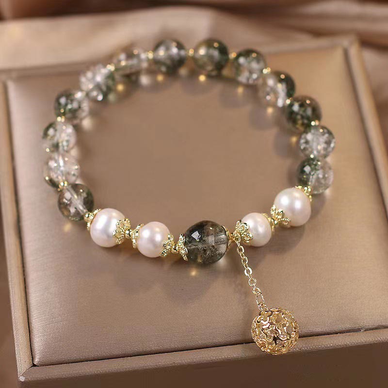 Bracelet d'acceptation de soi Fantôme vert et perle Perles de 8 mm
