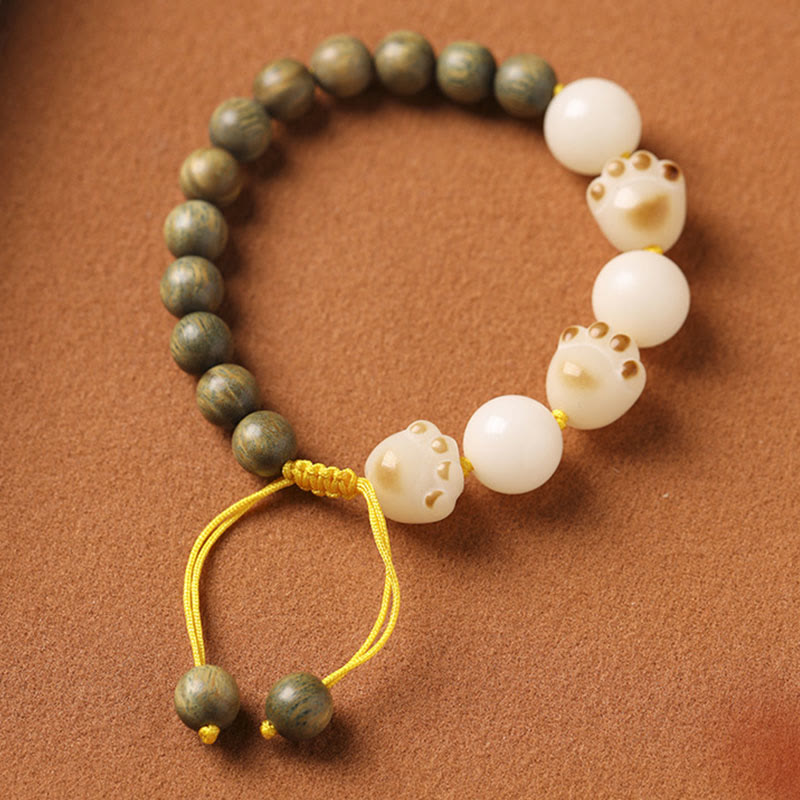 Bracelet de guérison unisexe en bois de santal vert et graines de Bodhi, perles de 8 mm