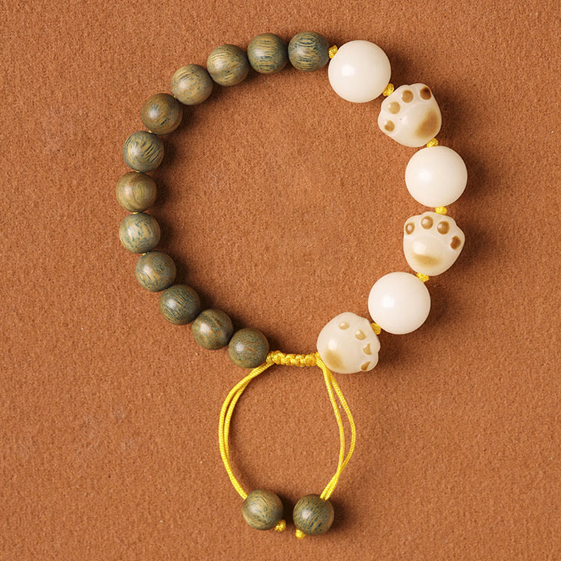 Bracelet de guérison unisexe en bois de santal vert et graines de Bodhi, perles de 8 mm