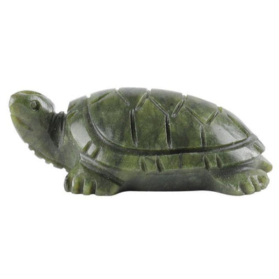 Figurine en cristal sculptée de tortue serpentine verte de 4,8 cm