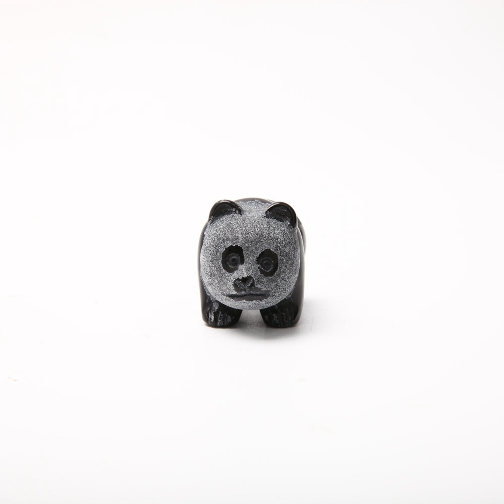 Figurine de panda en obsidienne sculptée à la main de 5,7 cm