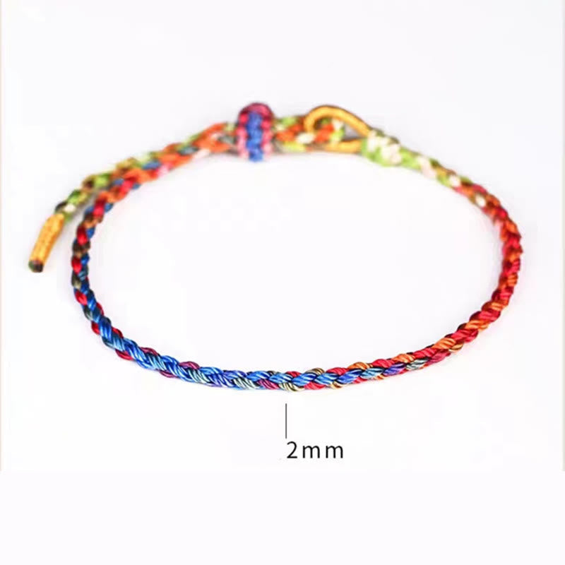 Bracelet en corde rouge coloré fabriqué à la main pour la chance et la protection