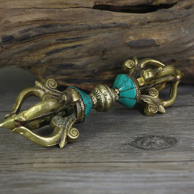 Vajra Dorje tibétain à cinq griffes en cuivre fabriqué à la main pour l'illumination