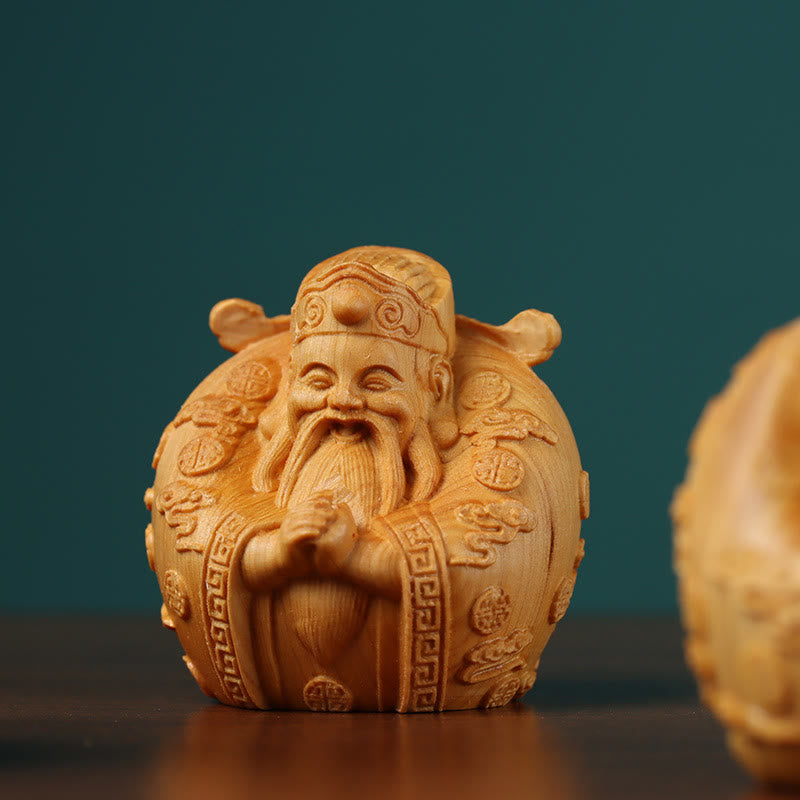 Décoration Feng Shui artisanale en bois miniature à trois étoiles pour la prospérité