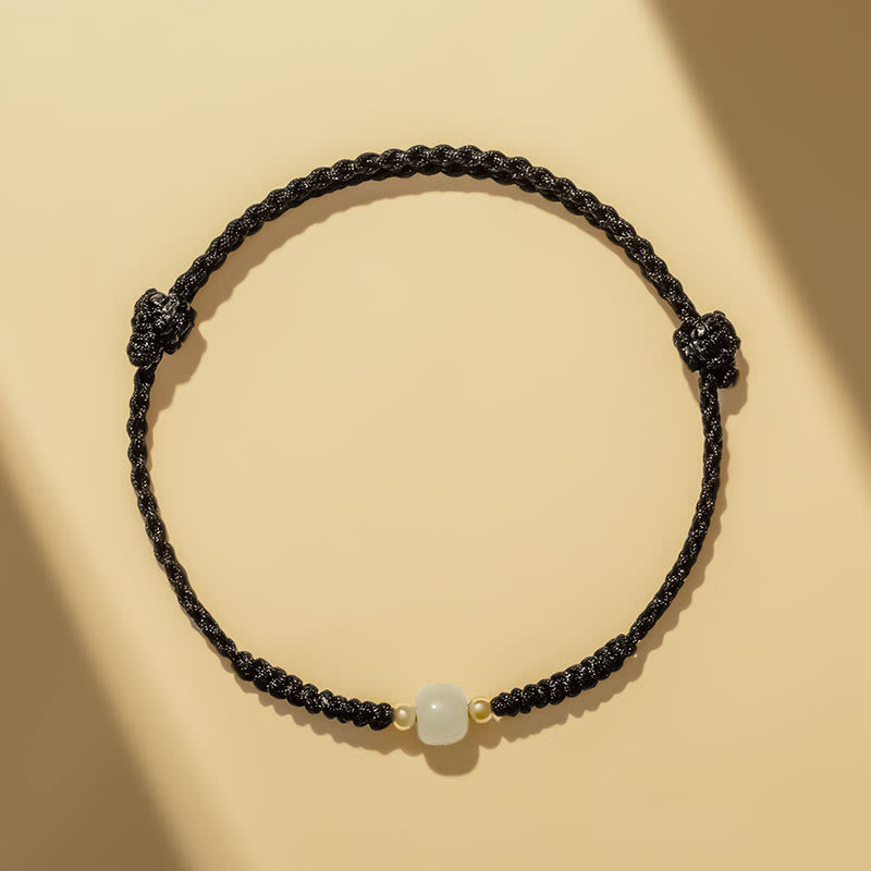 Bracelet d'abondance en perles de jade porte-bonheur fabriqué à la main
