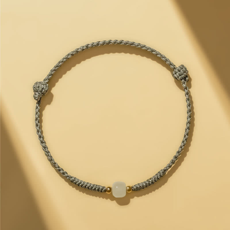 Bracelet d'abondance en perles de jade porte-bonheur fabriqué à la main
