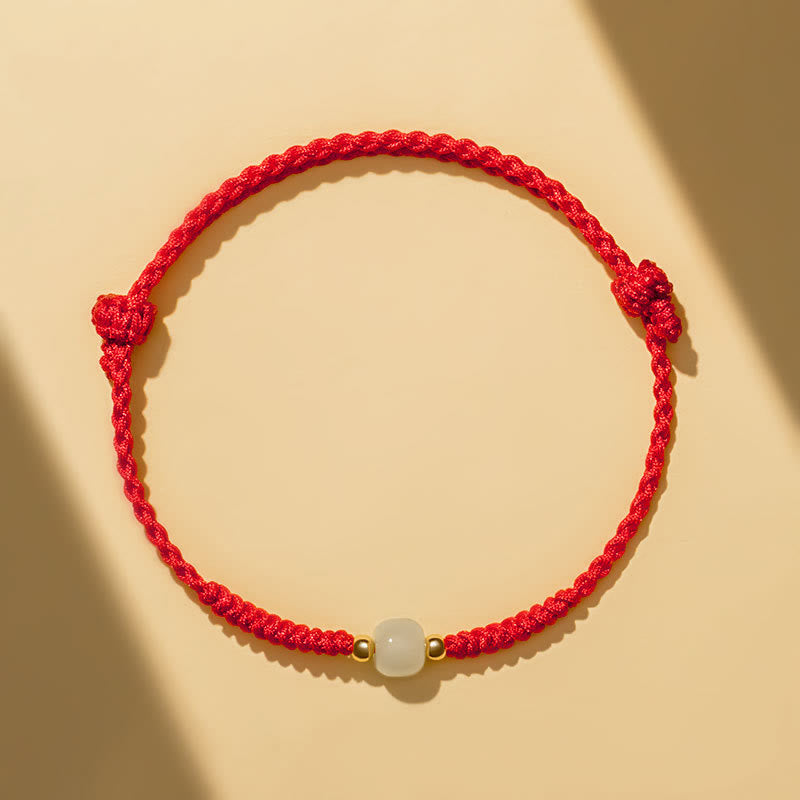 Bracelet d'abondance en perles de jade porte-bonheur fabriqué à la main
