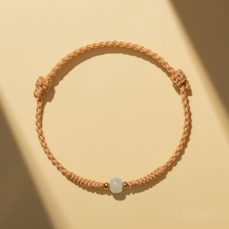 Bracelet d'abondance en perles de jade porte-bonheur fabriqué à la main