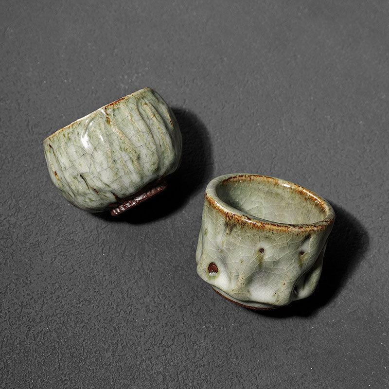 Tasse à thé en céramique Jianzhan fabriquée à la main 110 ml avec texture de glace craquelée