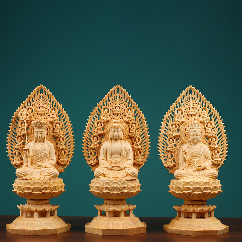 Statue de Bouddha en buis faite à la main pour la décoration de la maison