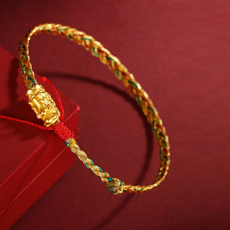 Bracelet tressé dragon coloré fait main 14 cm - 19 cm