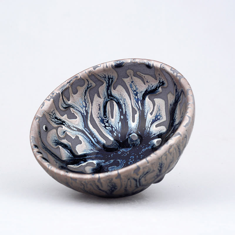 Tasse à thé en céramique Jian Zhan faite à la main, motif arbre à thé, 8,5 cm, pour décoration zen