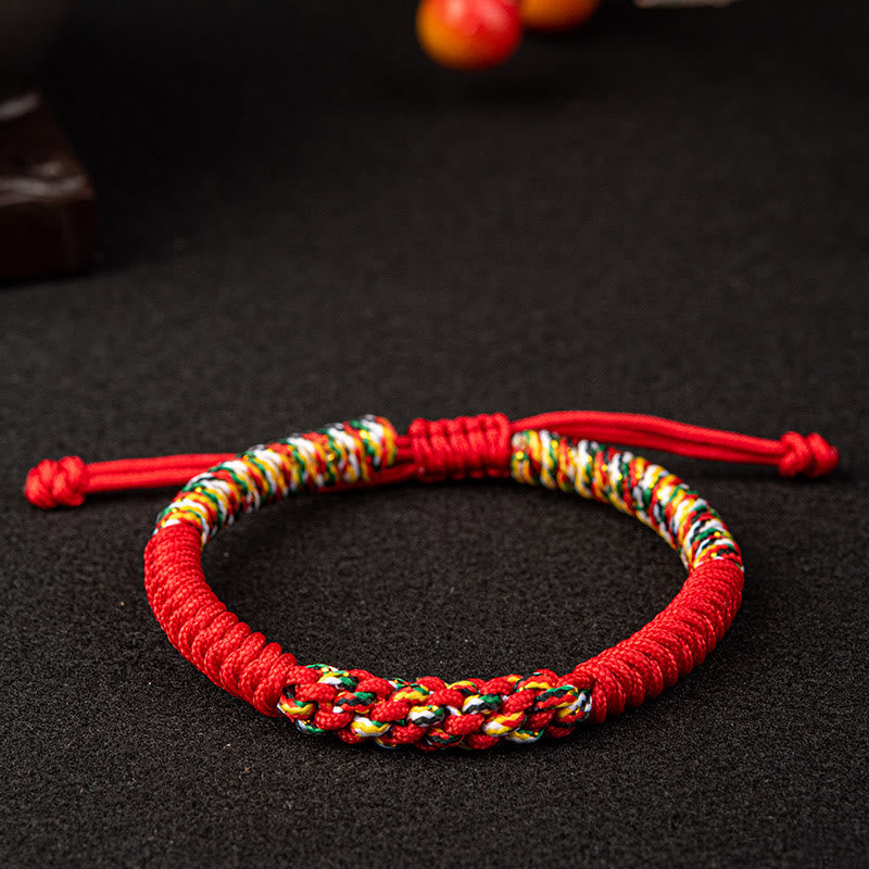 Bracelet en fil rouge fait main pour la protection et la chance, style tibétain