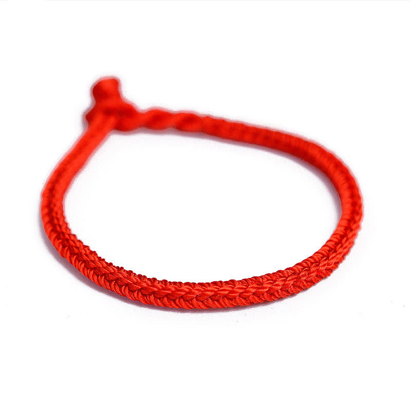 Bracelet fait main en fil rouge avec nœud de paix à huit fils