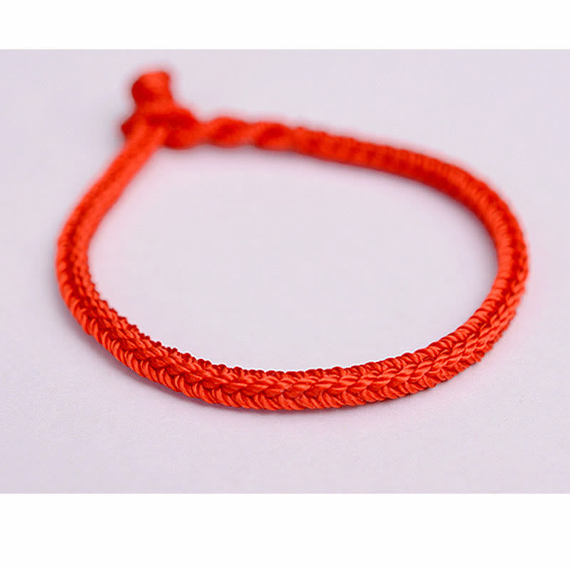 Bracelet fait main en fil rouge avec nœud de paix à huit fils