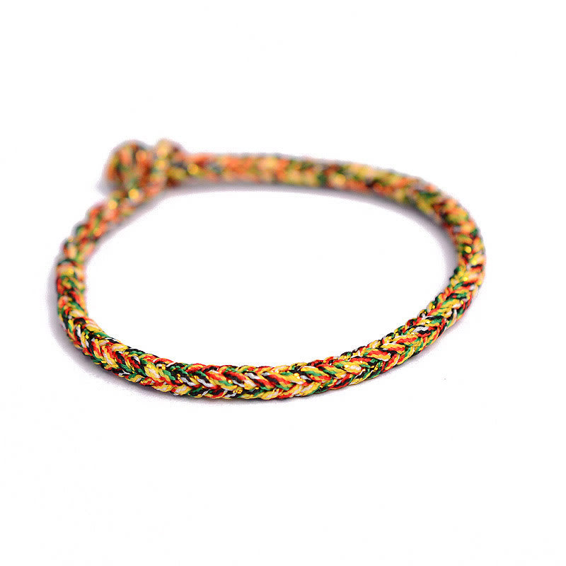 Bracelet fait main en fil rouge avec nœud de paix à huit fils