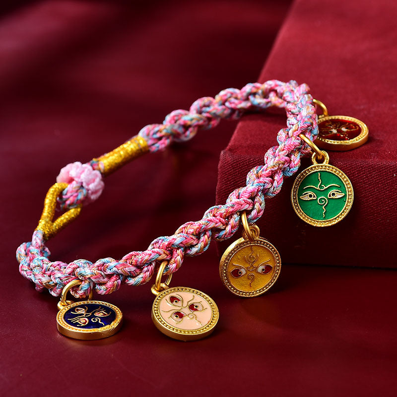 Bracelet spirituel tibétain fait main | Cinq dieux de la richesse