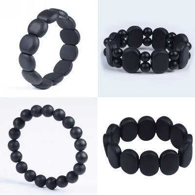 Bracelet en pierre naturelle noire Bian - Bijoux élégants