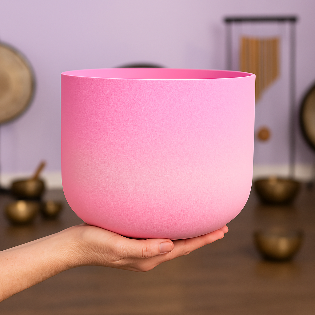 Bol chantant en cristal de quartz chakra du cœur note F